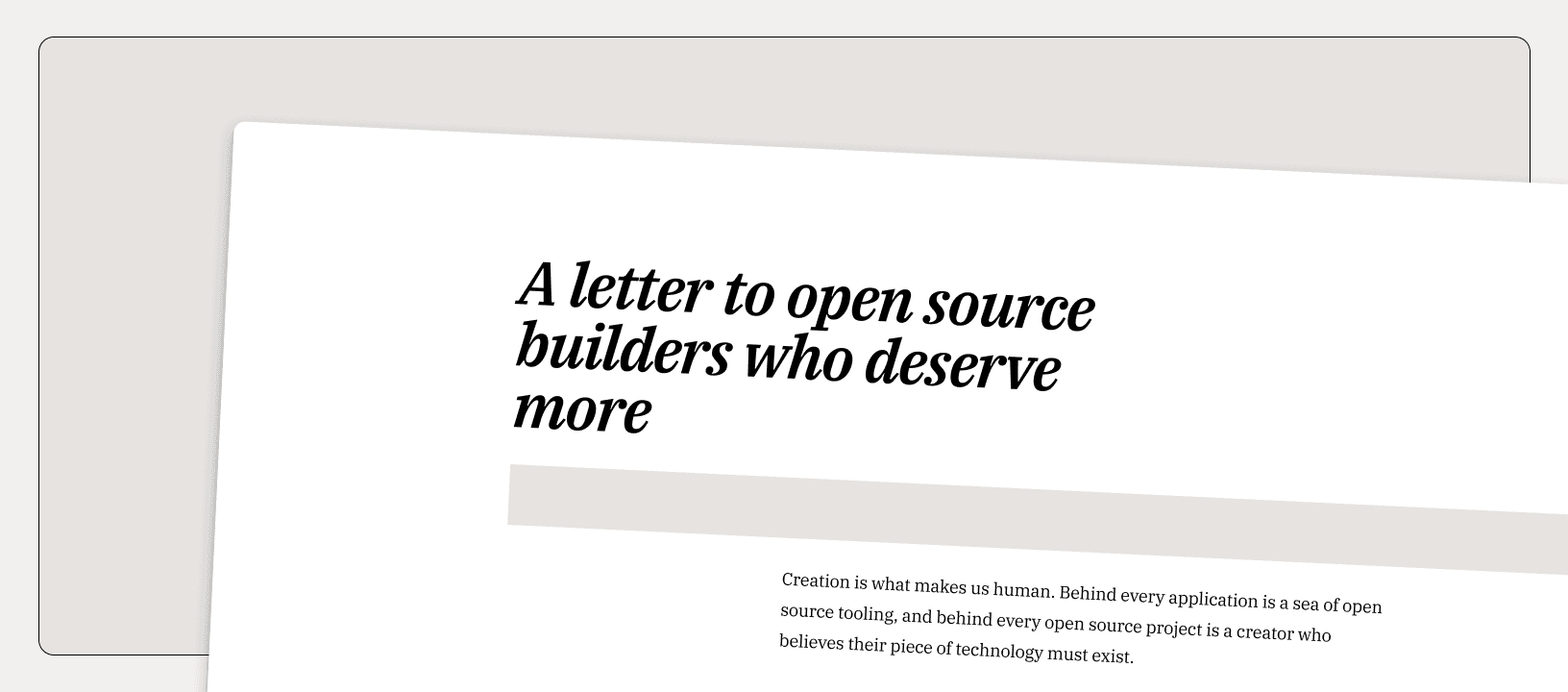 A letter to open source builders who deserve more